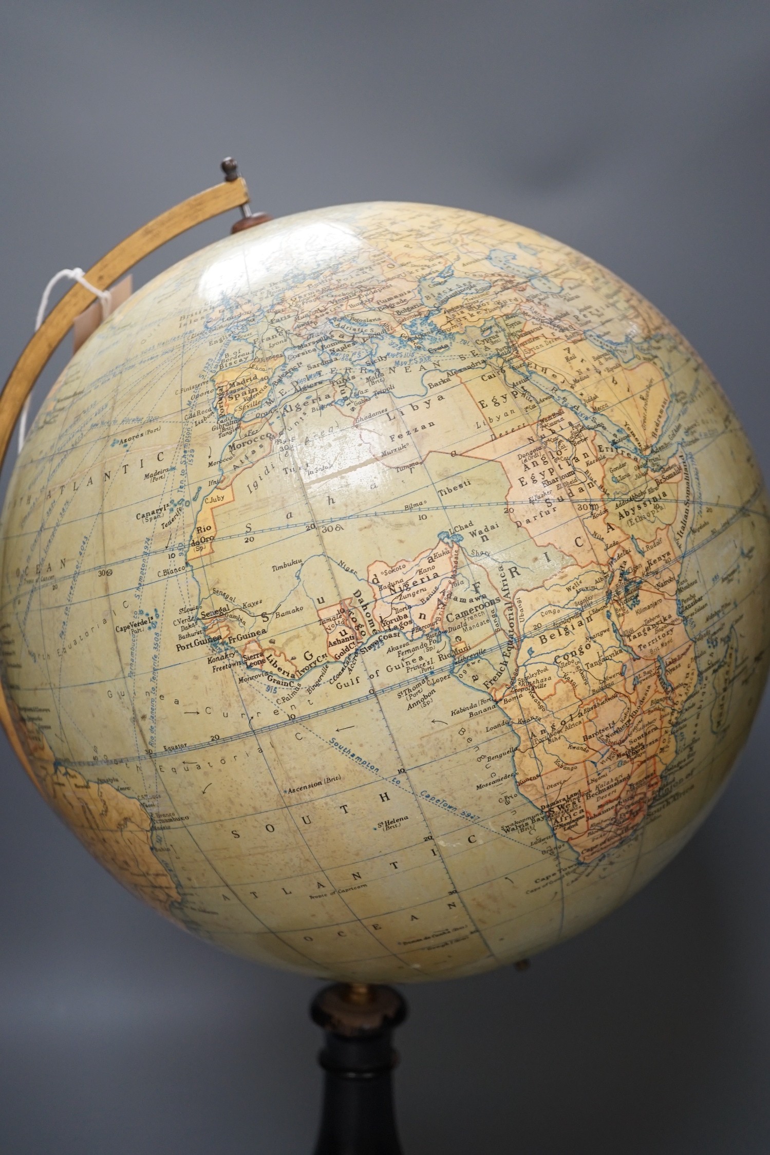 A Philip's 12 inch terrestrial globe on stand, 52cm